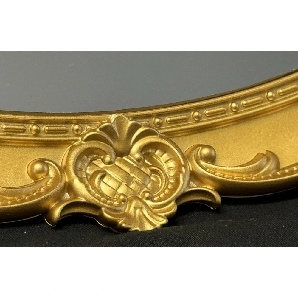 Gold Tone Decorative Mirror Vanity Tray Or Wall Hanging 15
